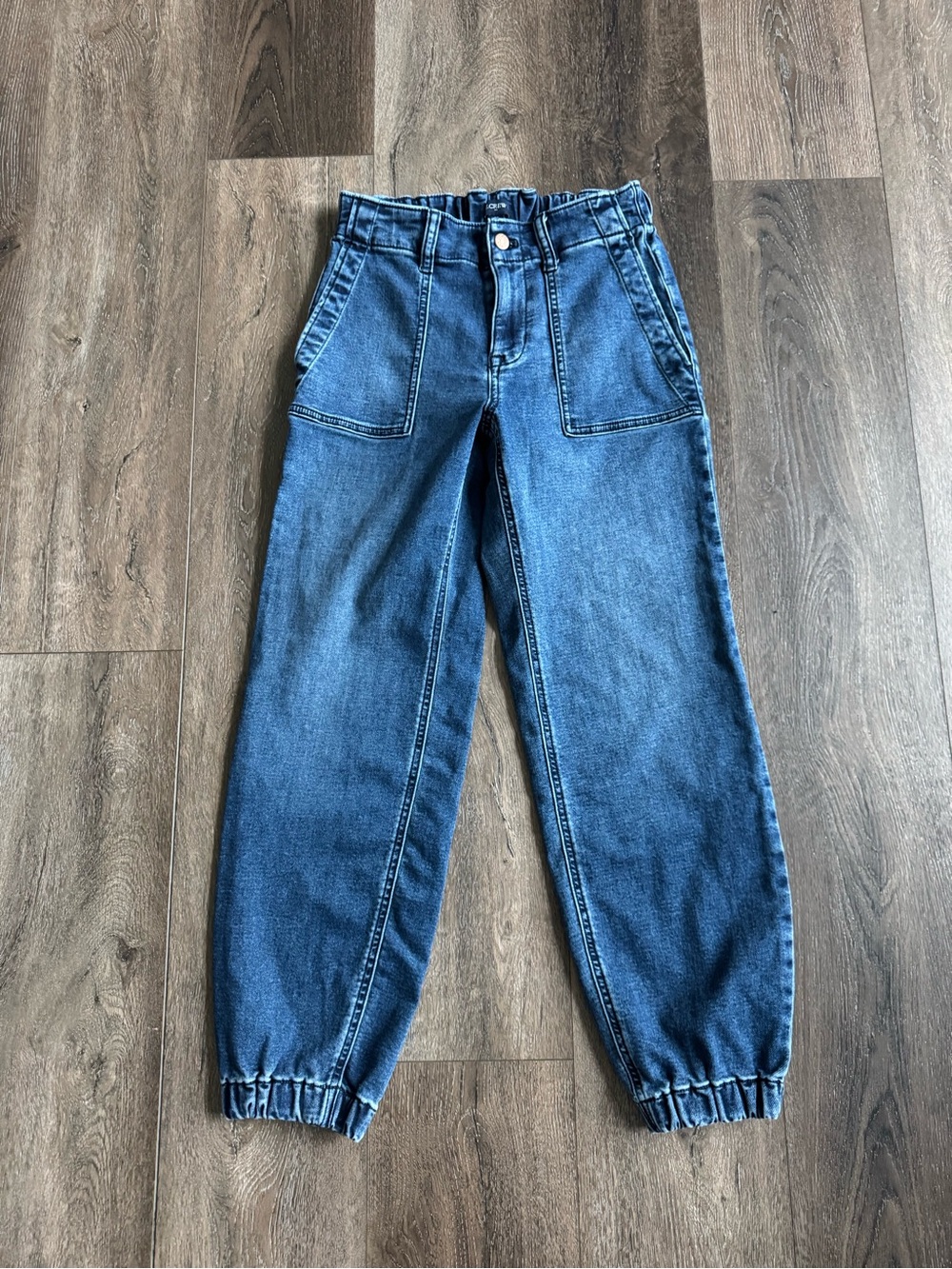 J. Crew Dark Blue Boyfriend Jeans with Elastic Cuffs Women’s Size 25